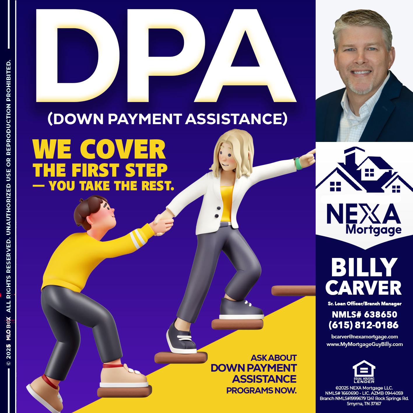 DPA LOANS - Billy Carver -Sr Loan Officer / Branch Manager