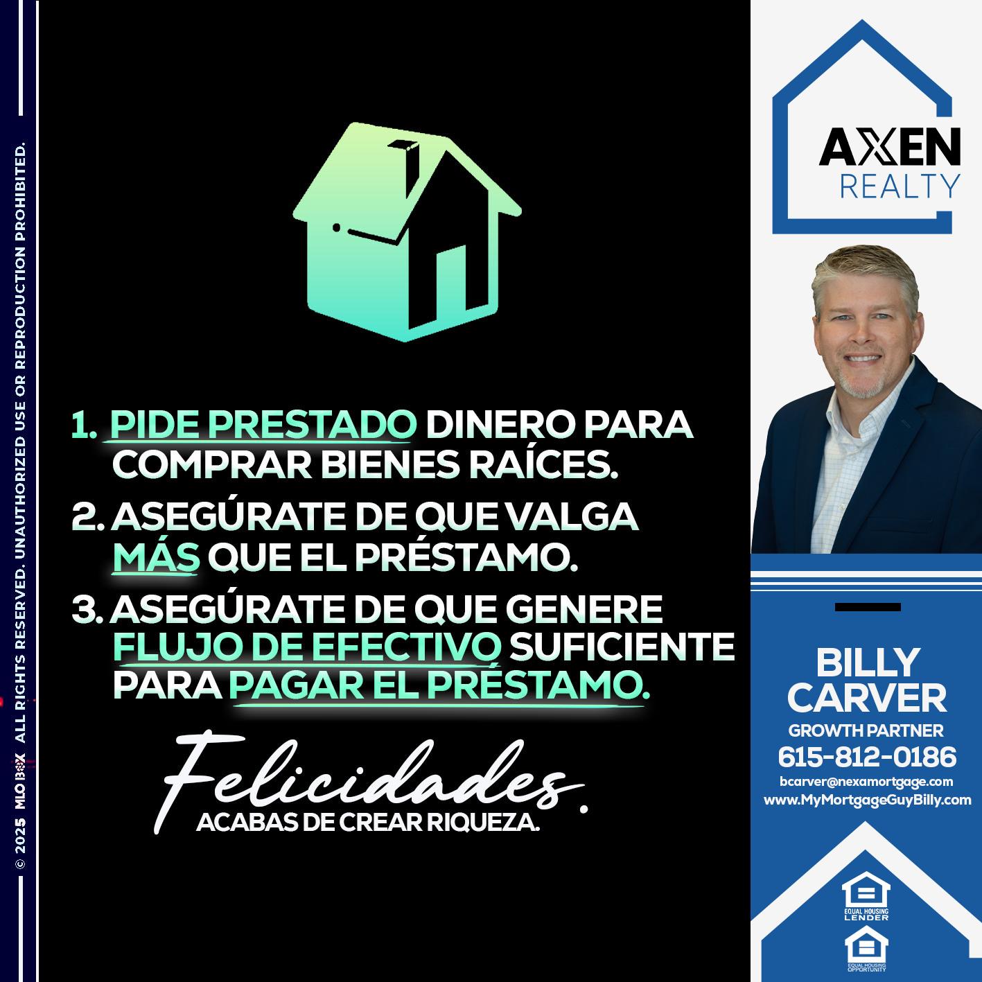 BORROW MONEY - Billy Carver -Sr Loan Officer / Branch Manager