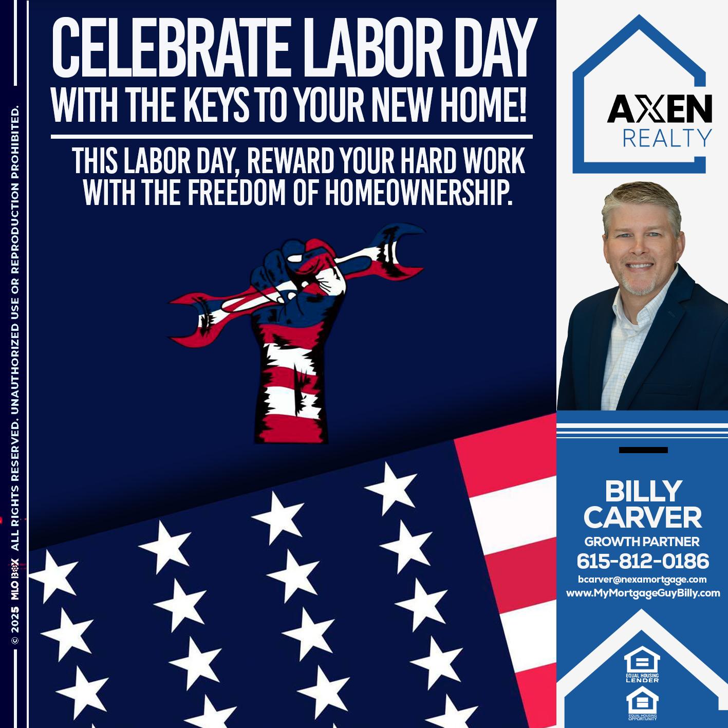 LABOR DAY - Billy Carver -Sr Loan Officer / Branch Manager