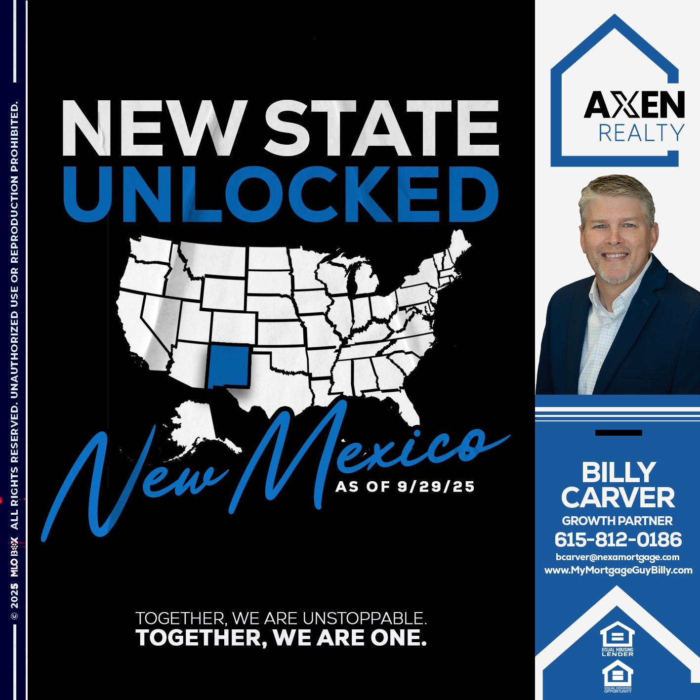 NEW MEXICO - Billy Carver -Sr Loan Officer / Branch Manager