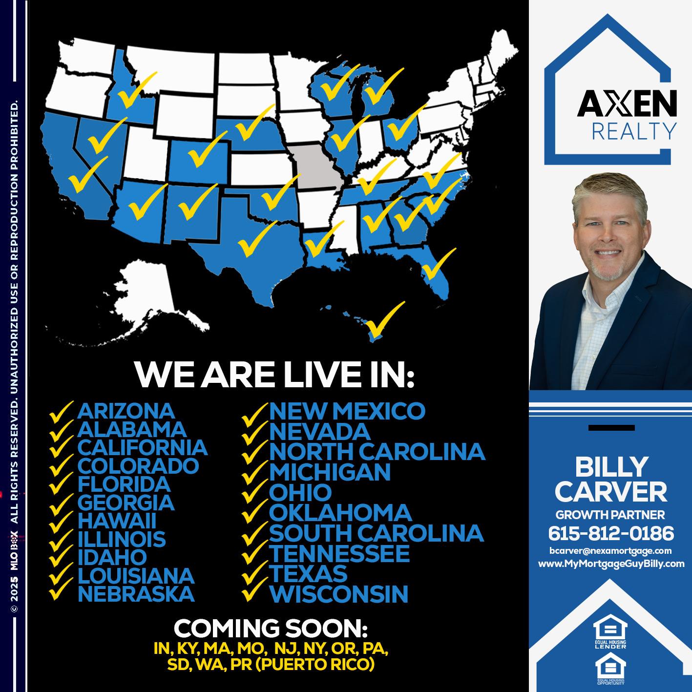 WE ARE LIVE IN HAWAII - Billy Carver -Sr Loan Officer / Branch Manager