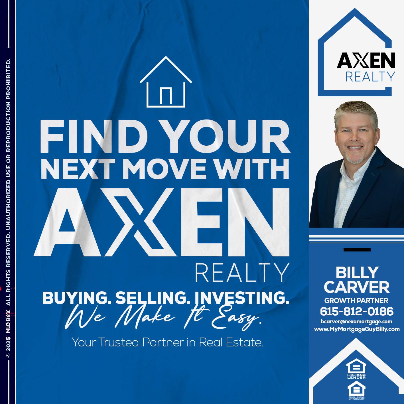 FIND YOUR - Billy Carver -Sr Loan Officer / Branch Manager