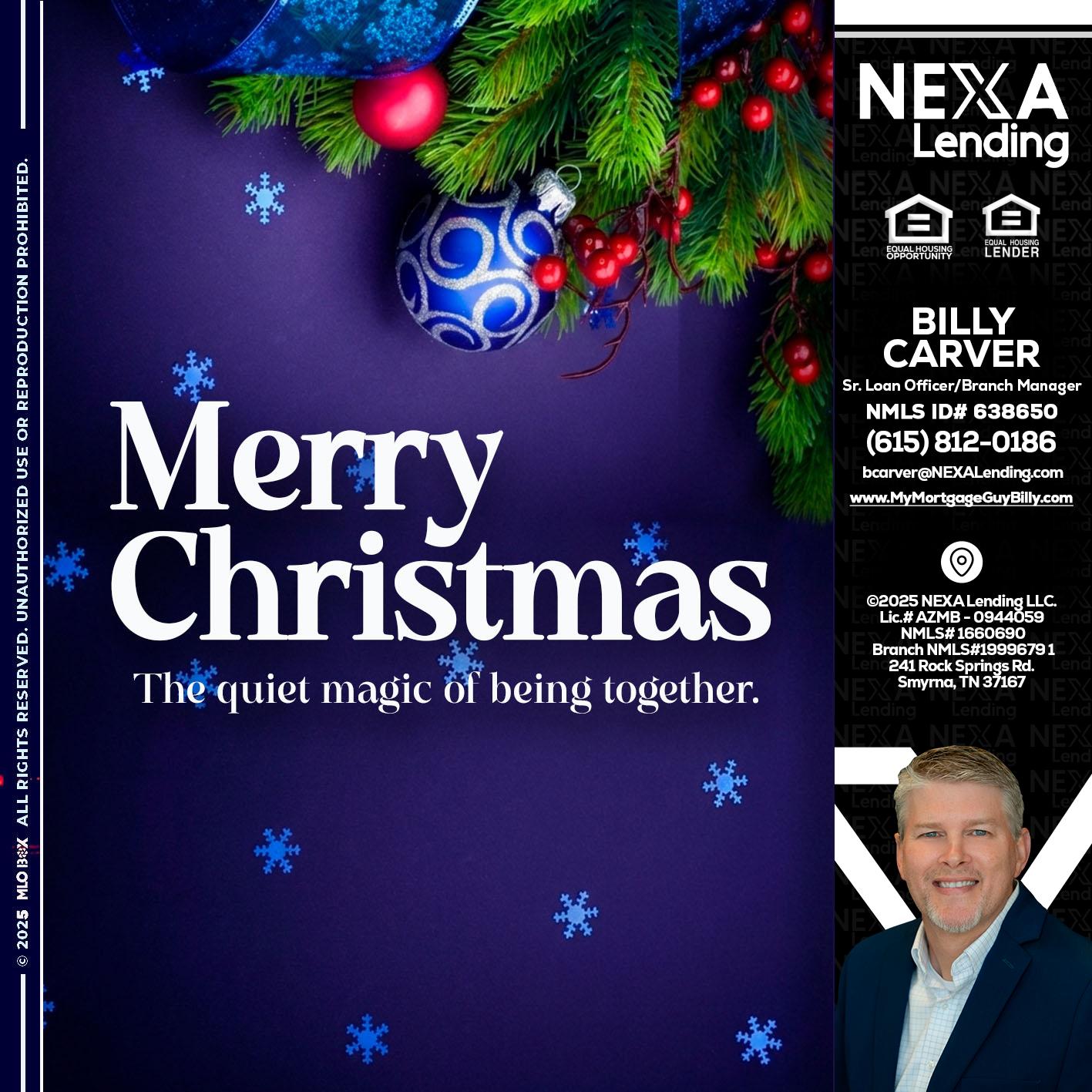 merry christmas - Billy Carver -Sr Loan Officer / Branch Manager
