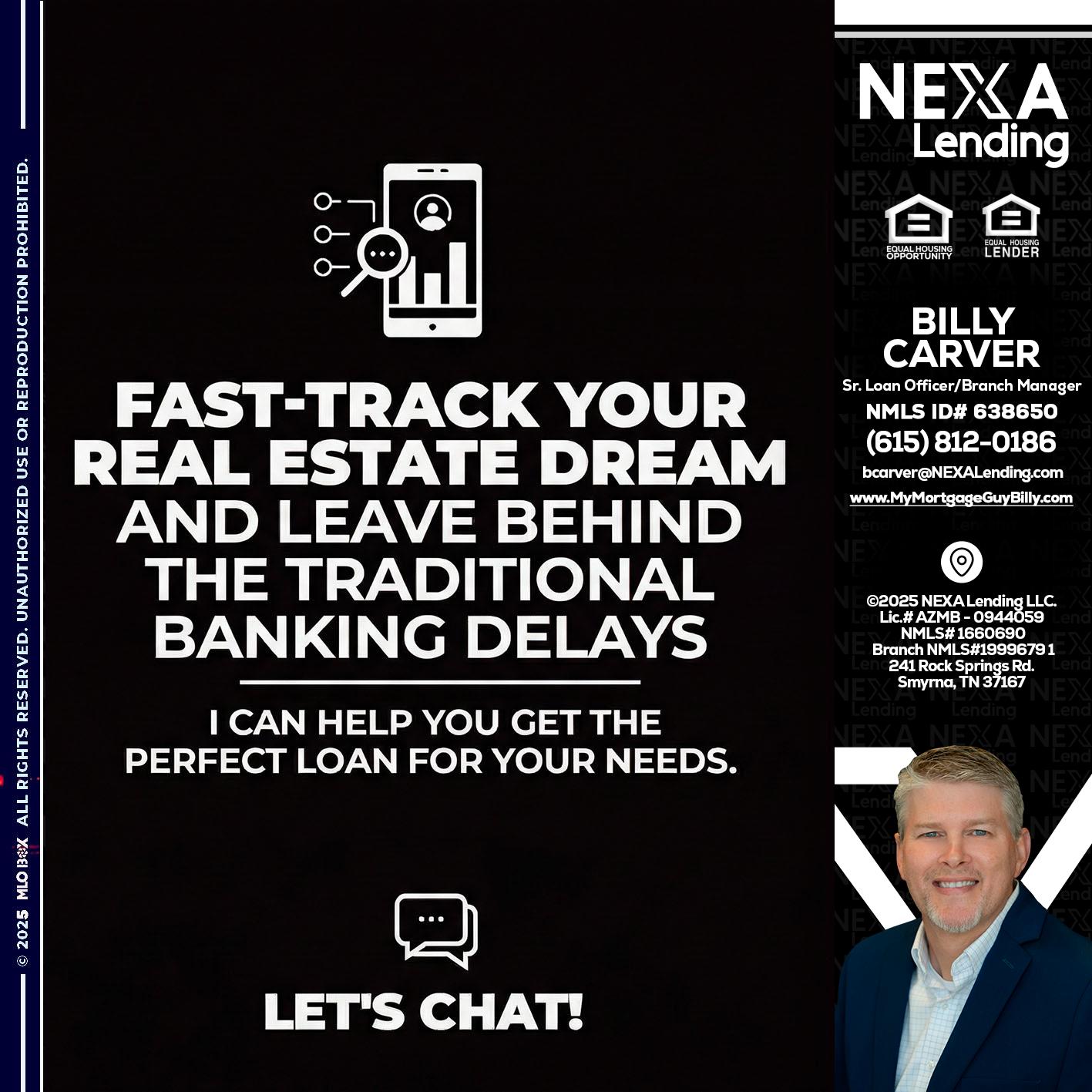 FAST TRACK - Billy Carver -Sr Loan Officer / Branch Manager