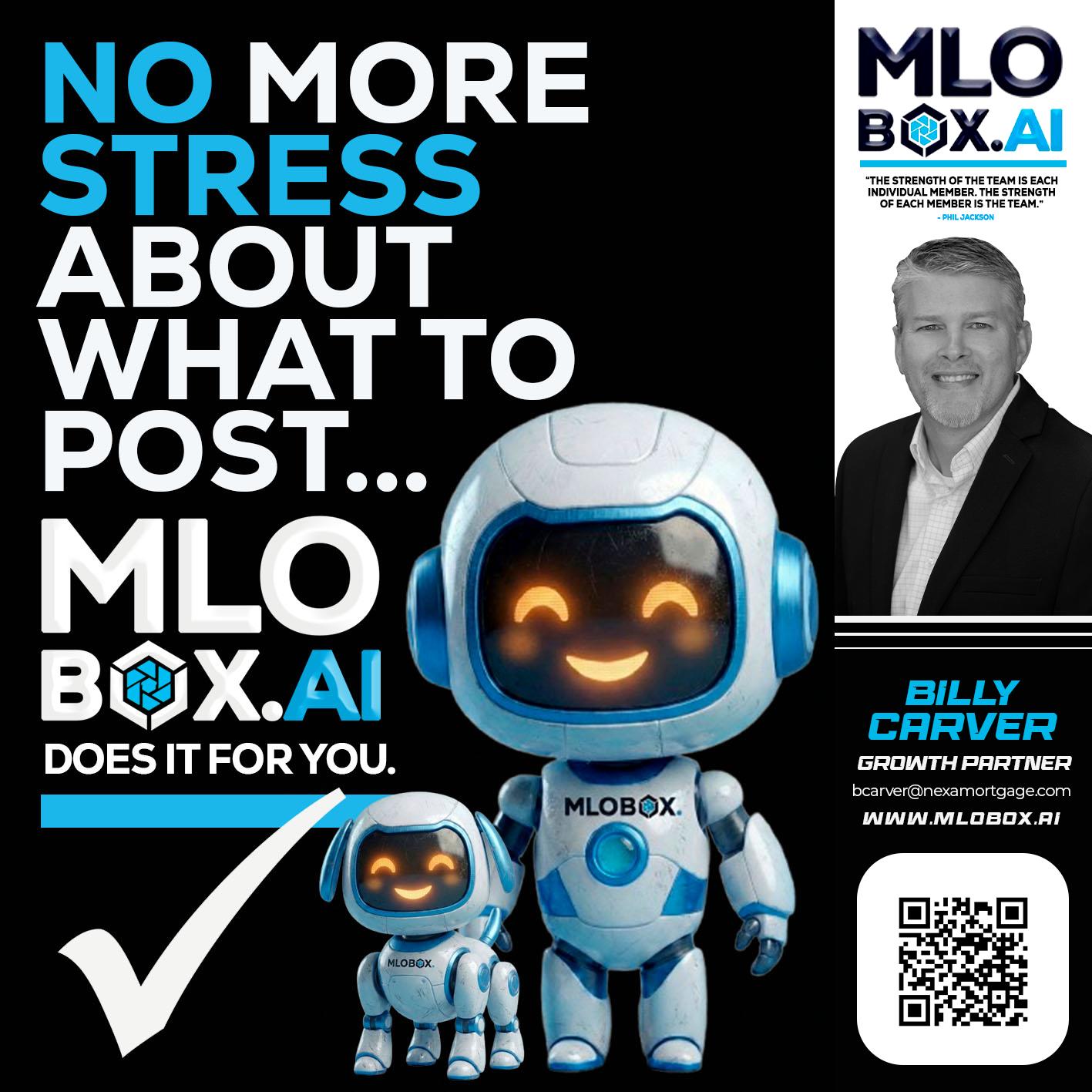 NO MORE STRESS - Billy Carver -Sr Loan Officer / Branch Manager