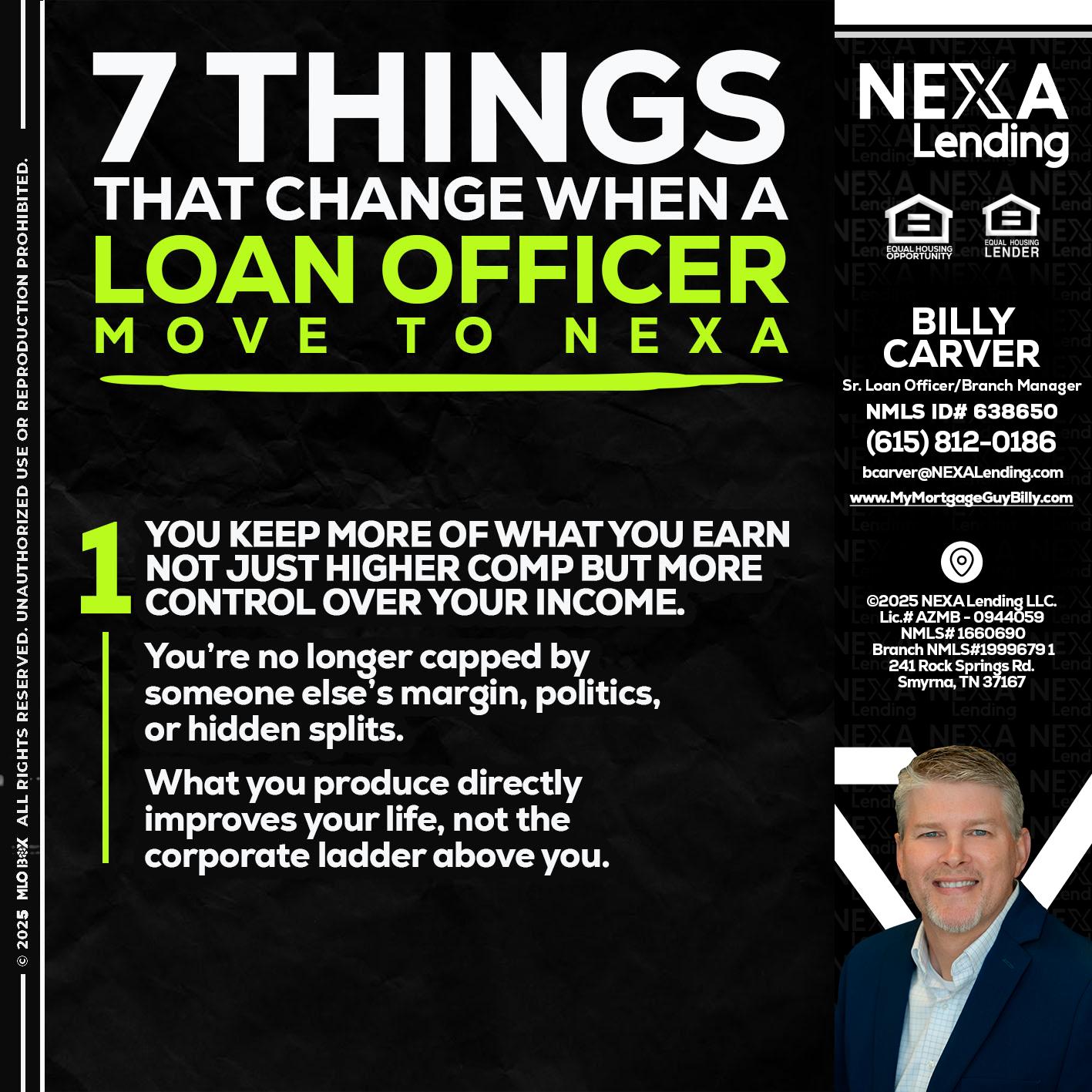 7 THINGS (1) - Billy Carver -Sr Loan Officer / Branch Manager
