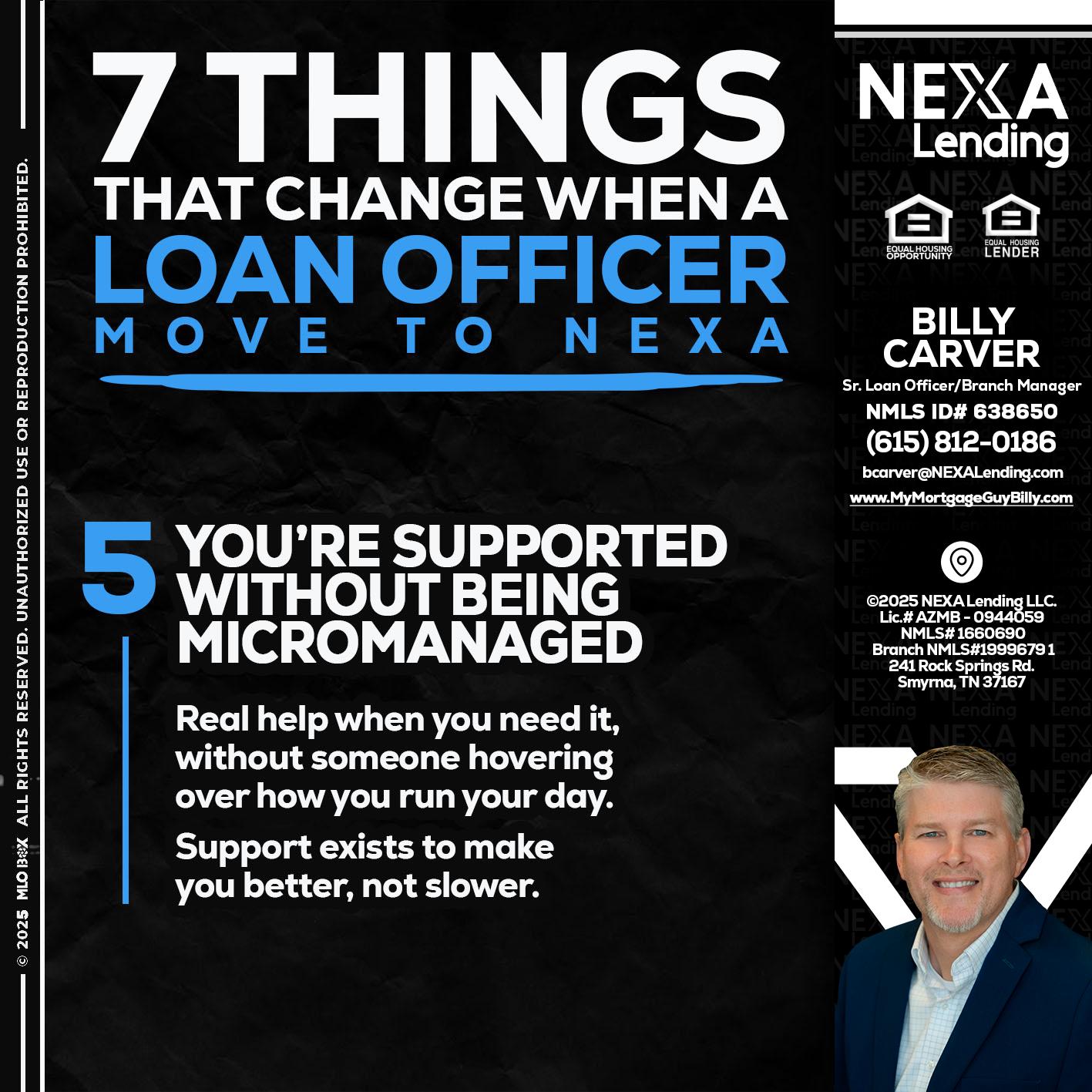 7 THINGS (5) - Billy Carver -Sr Loan Officer / Branch Manager