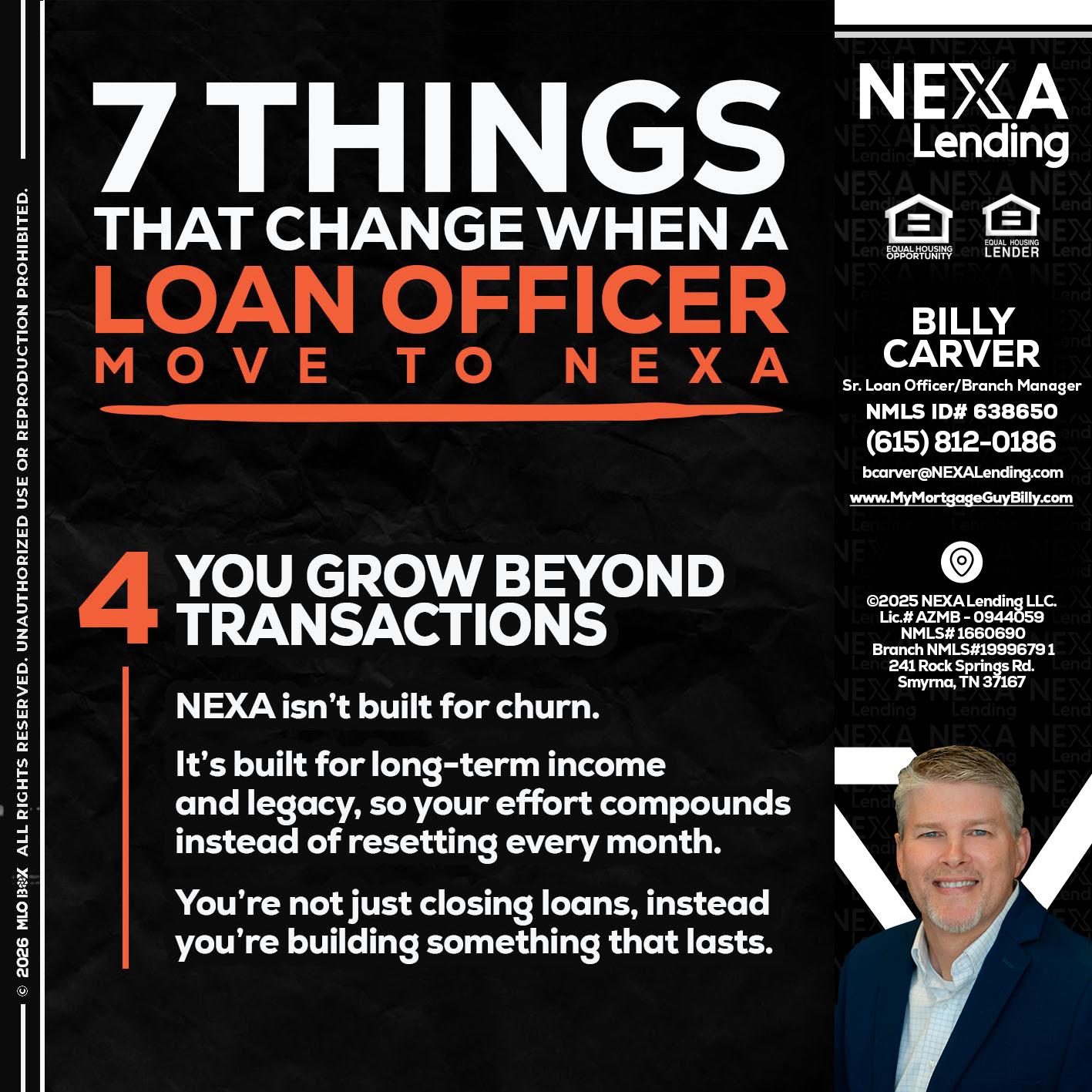 7 THINGS (4) - Billy Carver -Sr Loan Officer / Branch Manager