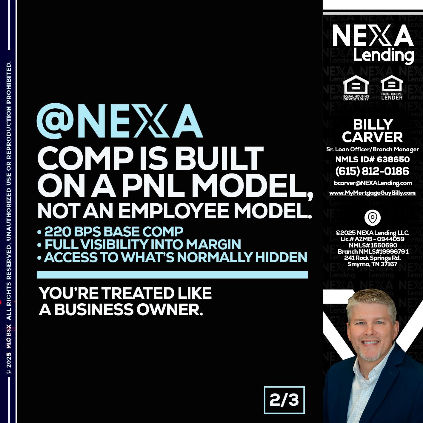 2 OF 3 - Billy Carver -Sr Loan Officer / Branch Manager