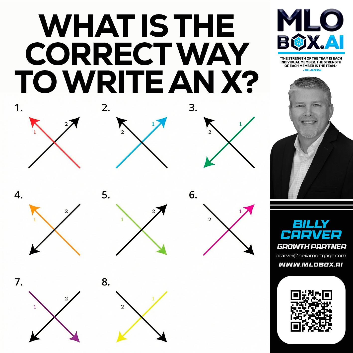 WHAT IS THE CORRECT WAY - Billy Carver -Sr Loan Officer / Branch Manager