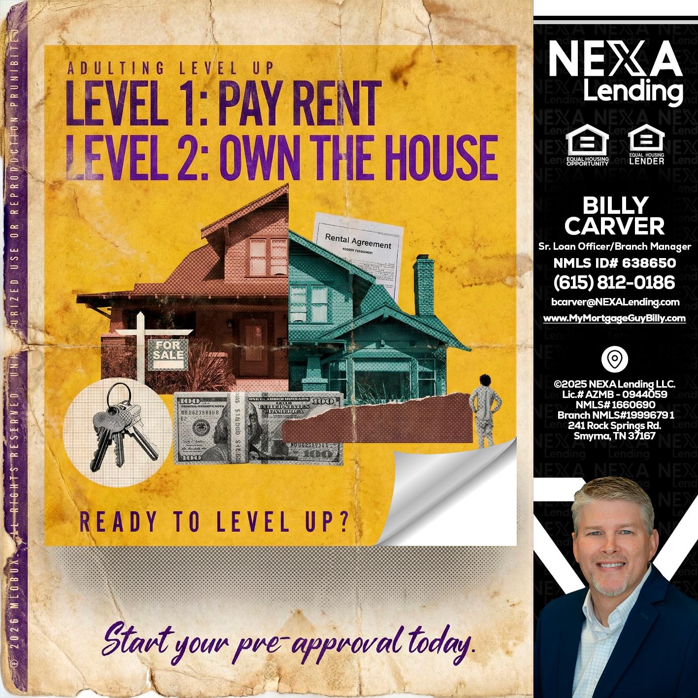 LEVEL 1 - Billy Carver -Sr Loan Officer / Branch Manager