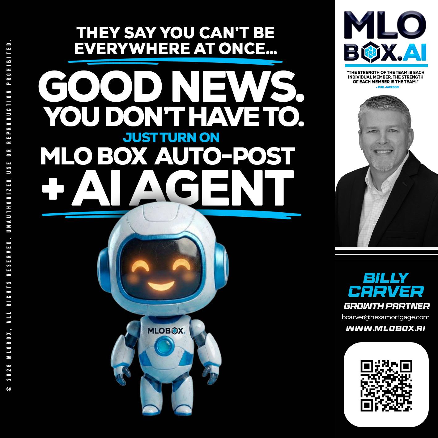 GOOD NEWS - Billy Carver -Sr Loan Officer / Branch Manager