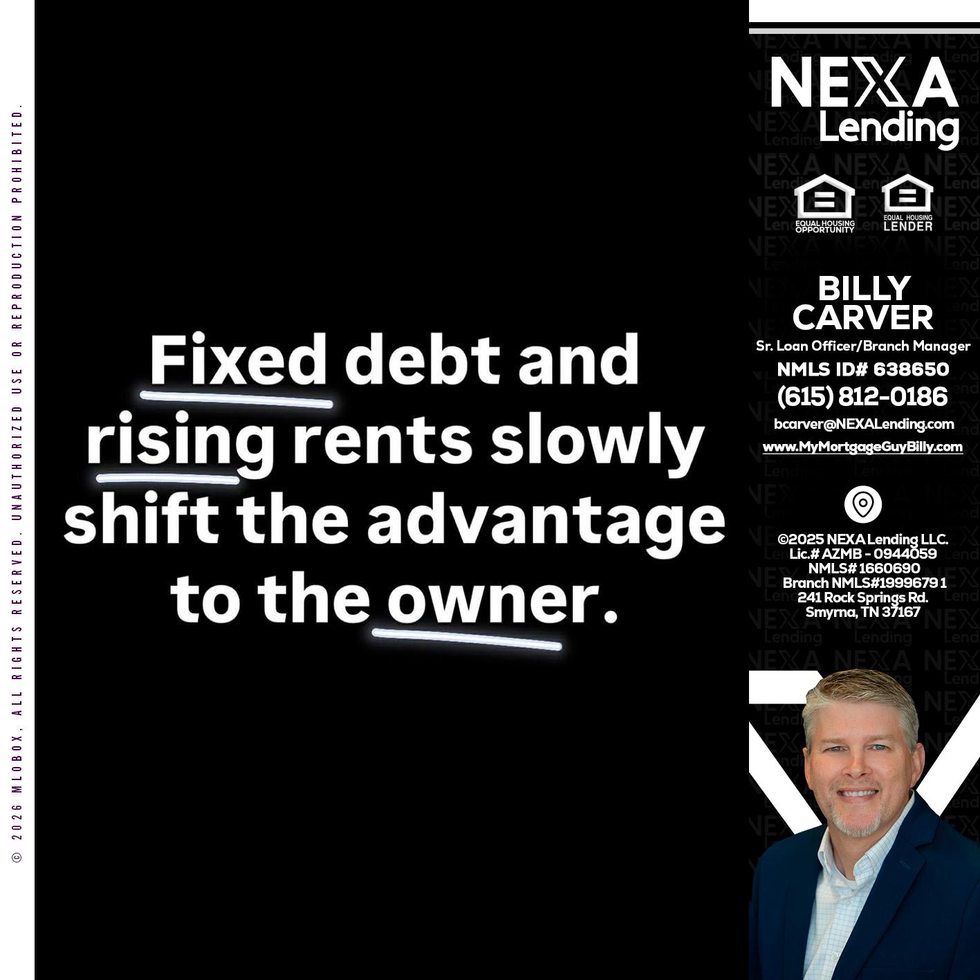 FIXED DEBT - Billy Carver -Sr Loan Officer / Branch Manager