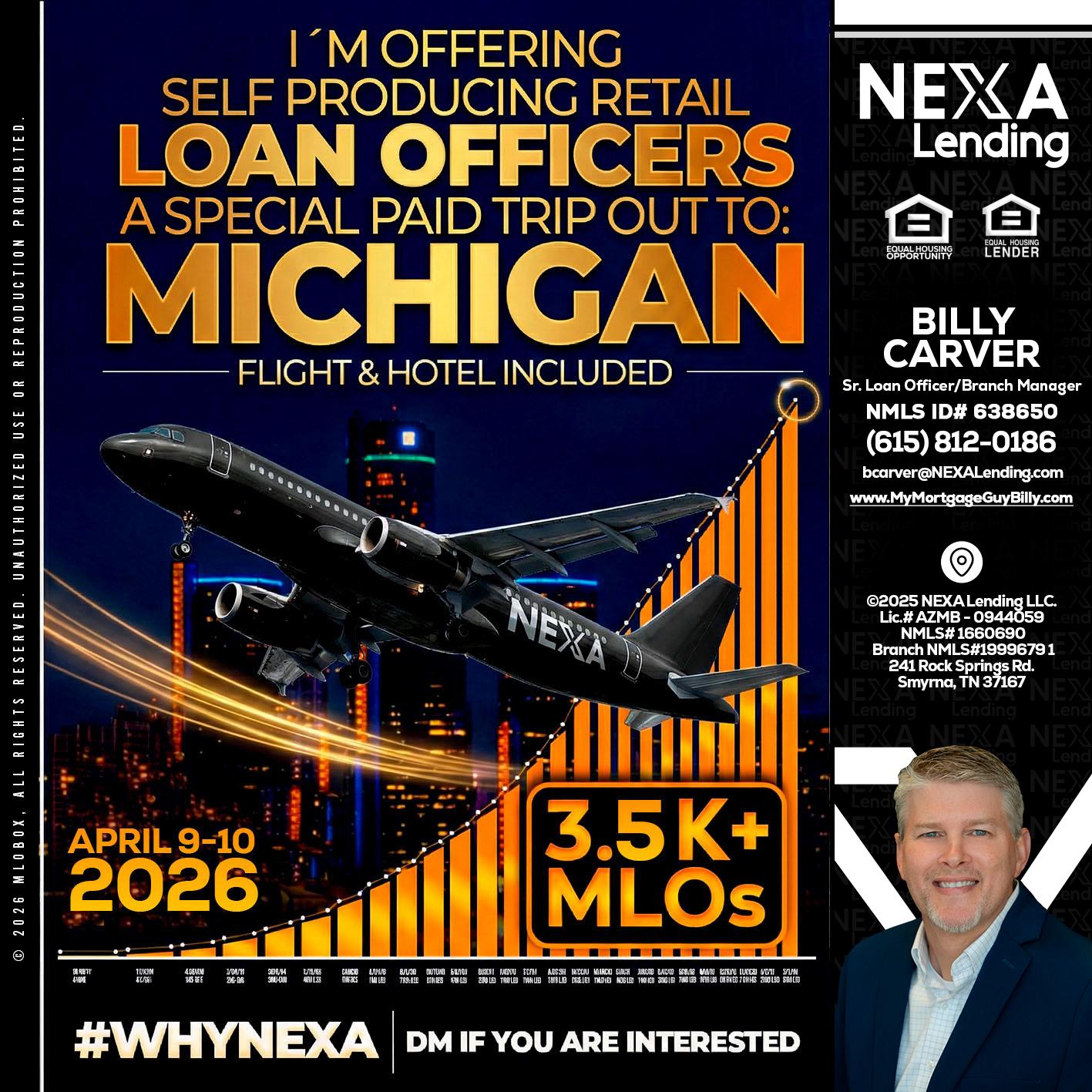 3.5K - Billy Carver -Sr Loan Officer / Branch Manager