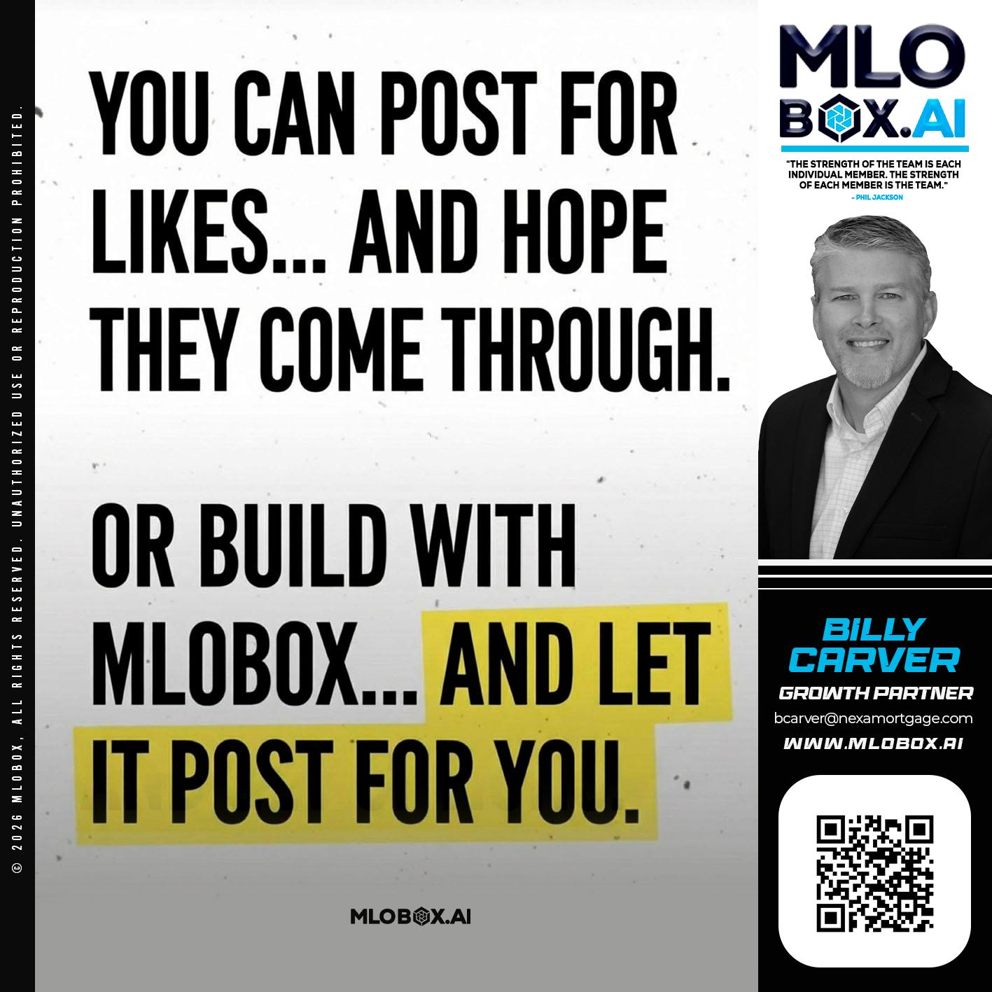 you can post - Billy Carver -Sr Loan Officer / Branch Manager