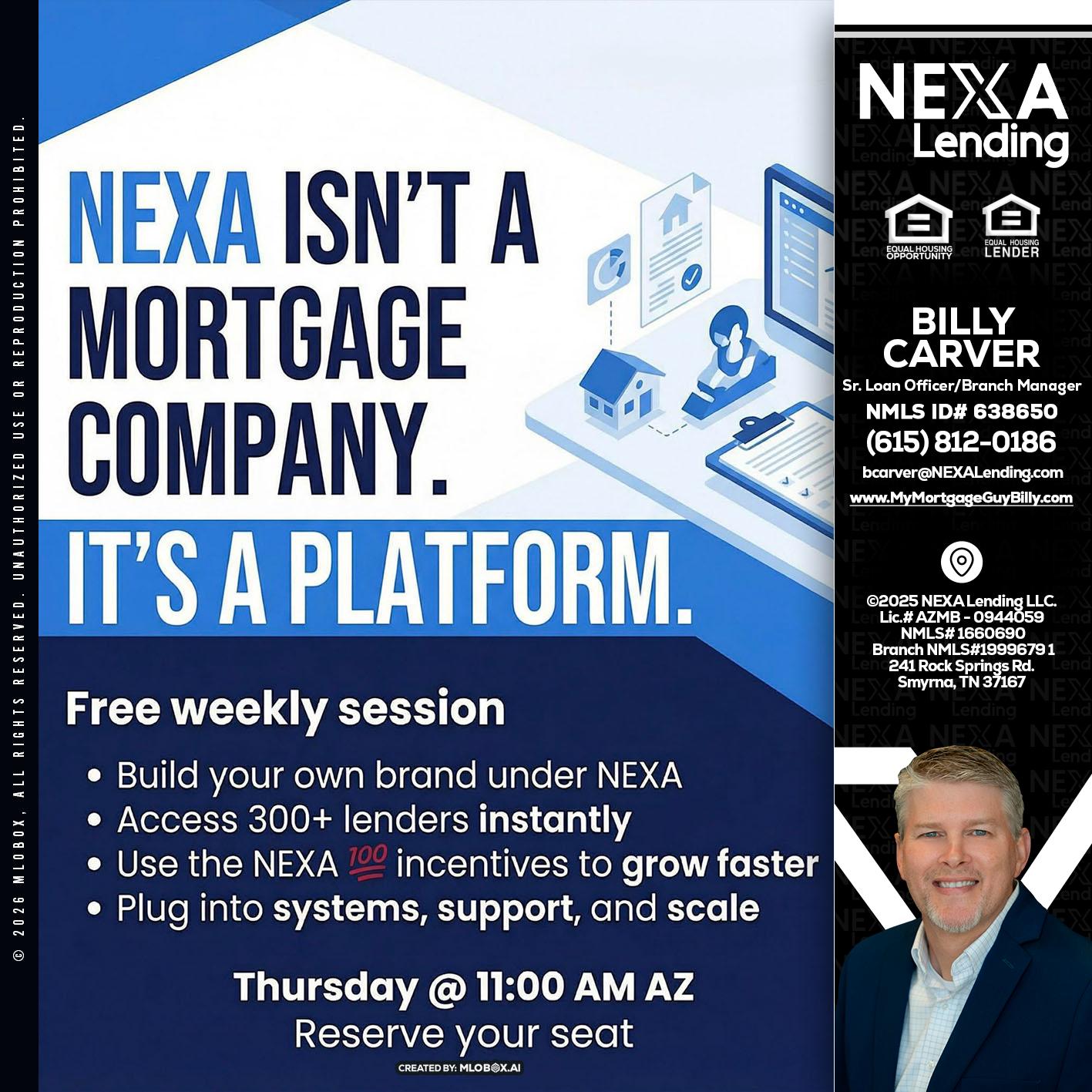 NEXA ISNT - Billy Carver -Sr Loan Officer / Branch Manager