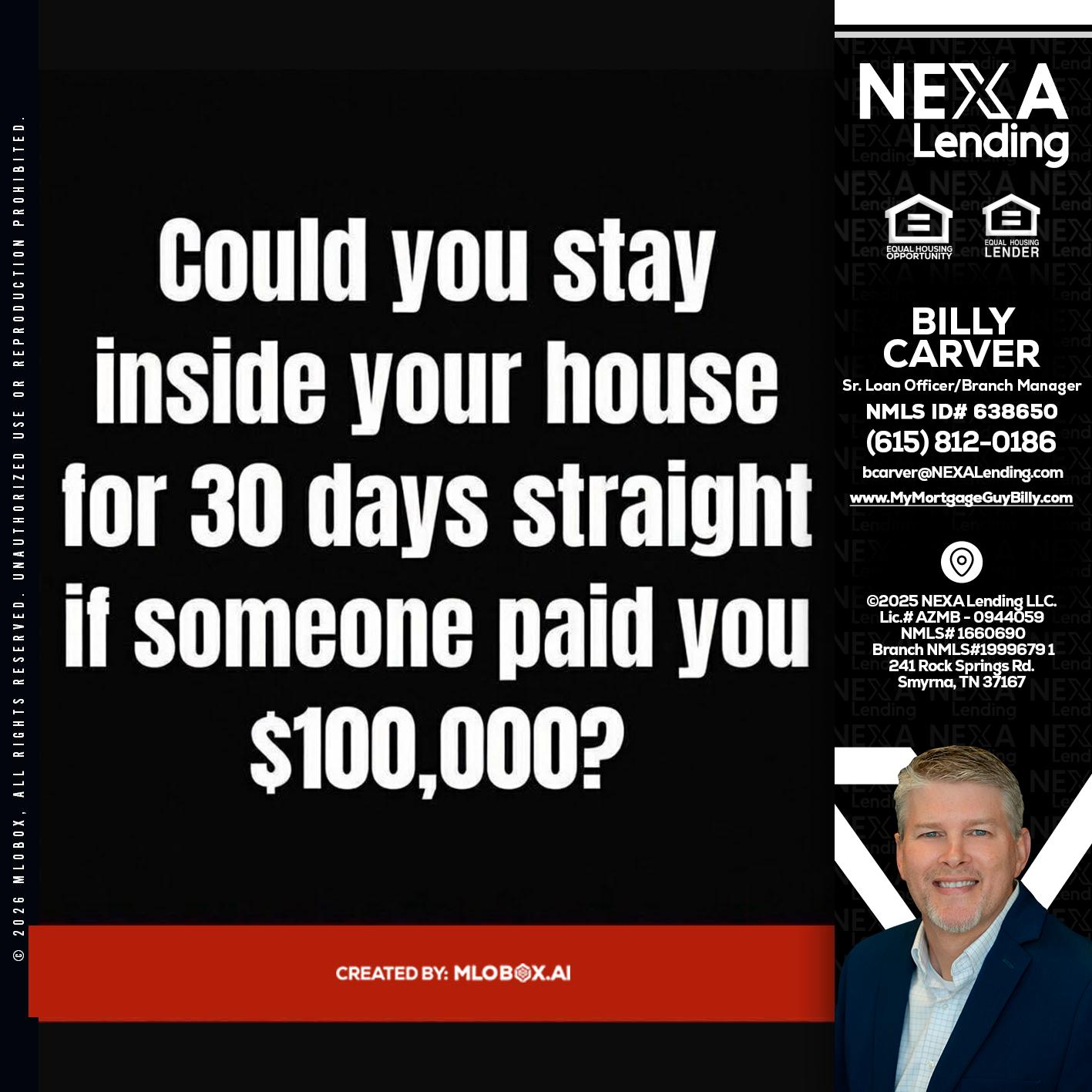 COULD YOU STAY - Billy Carver -Sr Loan Officer / Branch Manager