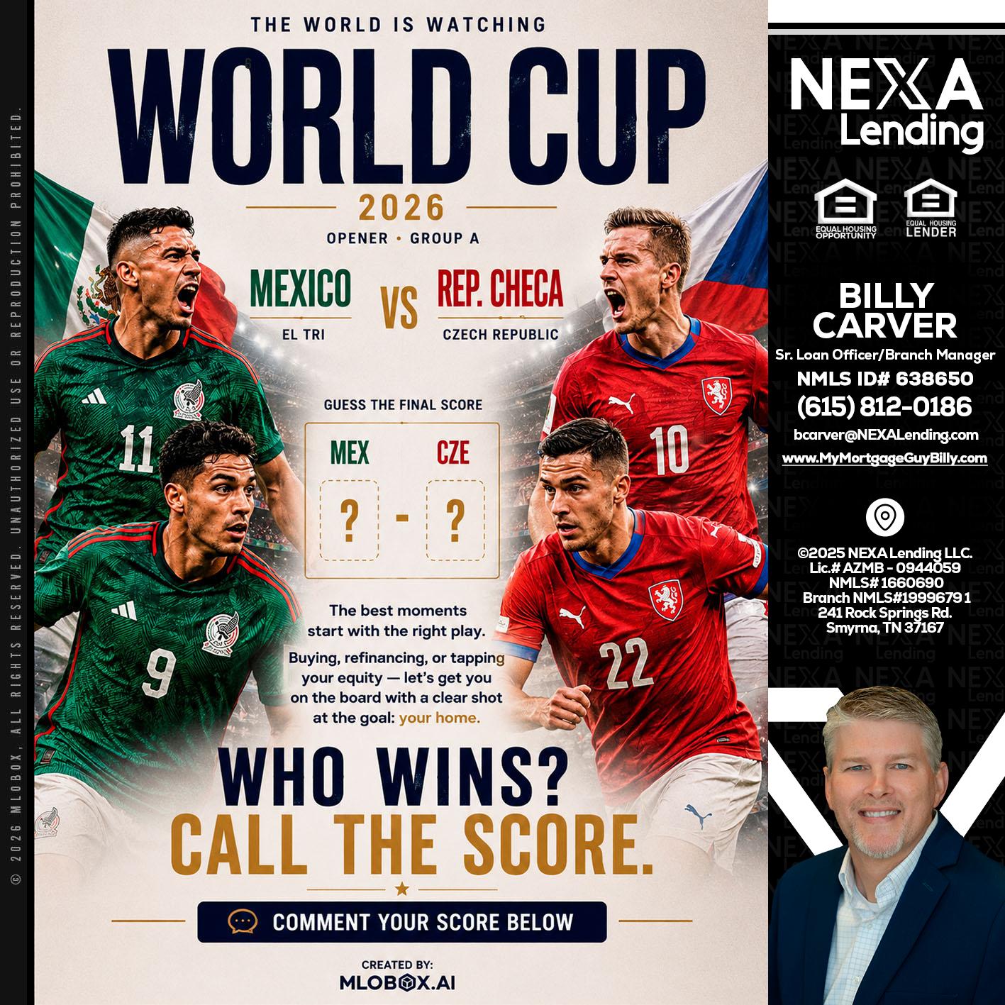WORLD CUP 2026 - Billy Carver -Sr Loan Officer / Branch Manager