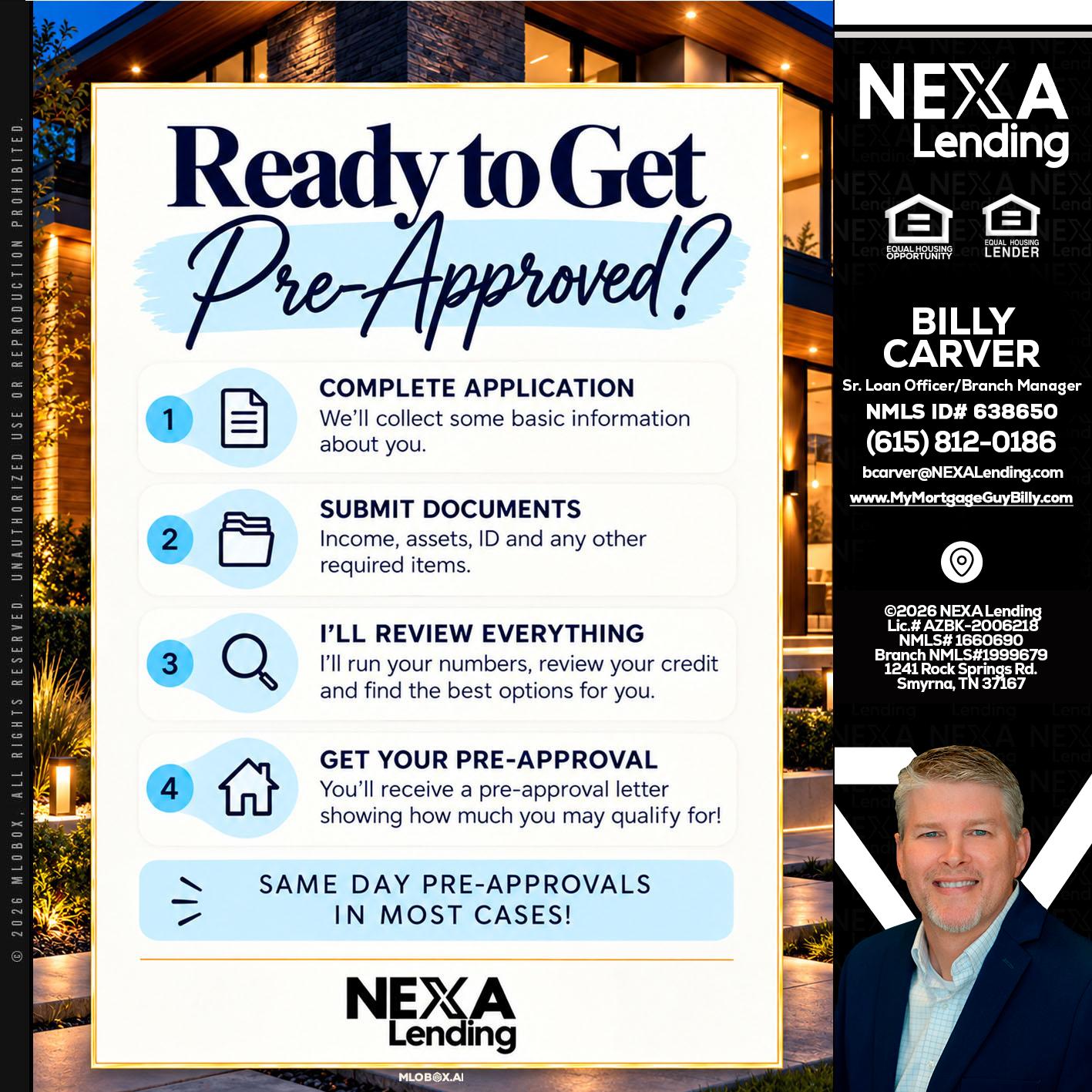 ready to get - Billy Carver -Sr Loan Officer / Branch Manager
